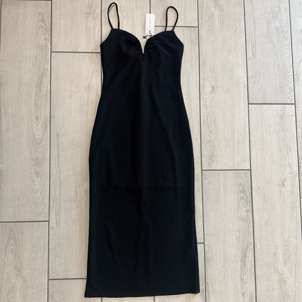 Dynamite Black Midi Dress with Spaghetti Straps